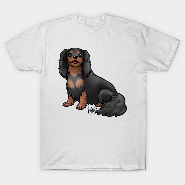 Dog - Cavalier King Charles Spaniel - Black and Tan T-Shirt by Jen's Dogs Custom Gifts and Designs